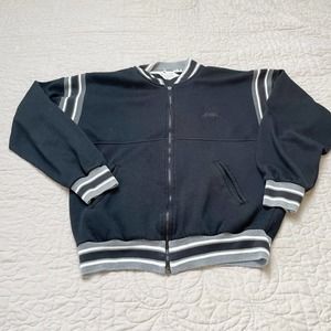 Vintage Christian Dior Monsieur Sweatshirt Track Jacket Black Gray Full Zip Sz M